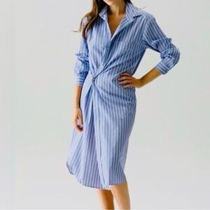 NWOT Wearcisco Stripe Midi Shirt Dress Button Down Wear Cisco size M/L